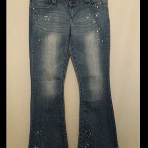 So Junior Women's Light Denim Distressed Flared Cut Jeans Pants Sz 13